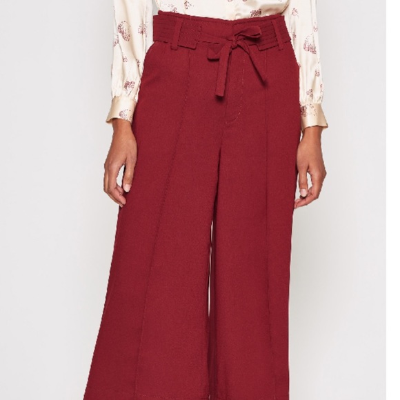 Joie djuna wide leg cropped pants in garnet - Picture 3 of 4